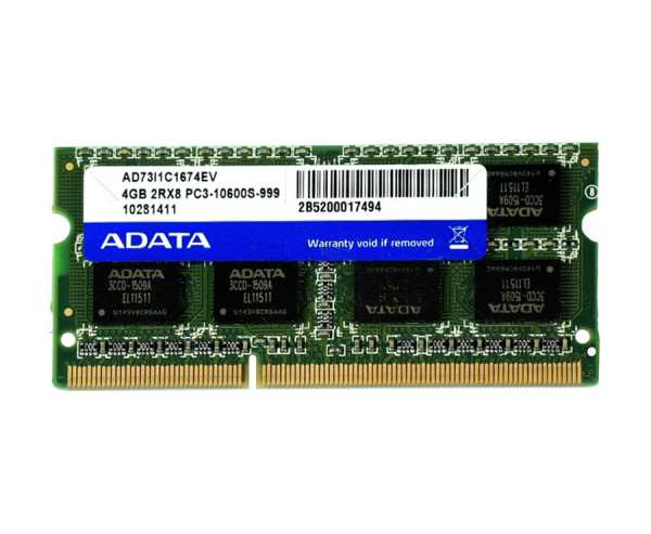 Купити Пам'ять для ноутбука ADATA SODIMM DDR3-1333 4Gb PC3-10600S non-ECC Unbuffered (AD73I1C1674EV)