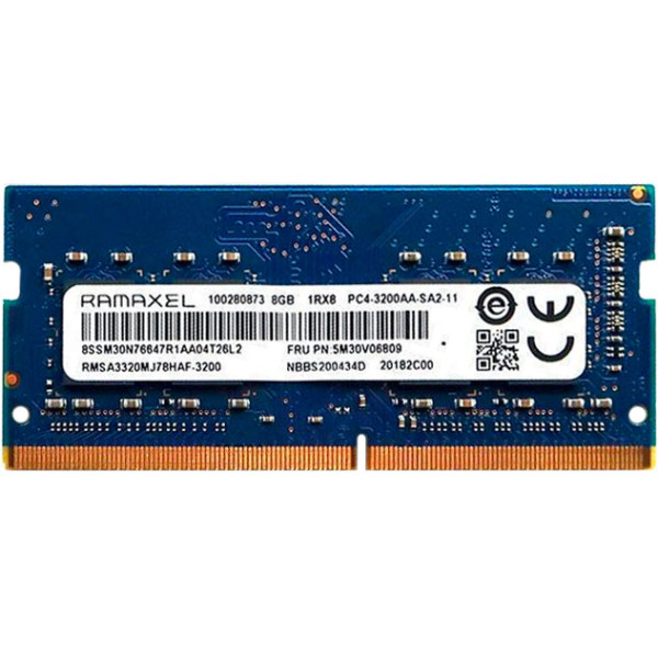 Купити Пам'ять для ноутбука Ramaxel SODIMM DDR4-3200 8Gb PC4-25600AA non-ECC Unbuffered (RMSA3320MJ78HAF)