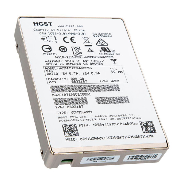 Купить SSD диск HGST Ultrastar SSD1600MM 800Gb 12G MLC SAS 2.5 (HUSMM1680ASS205)